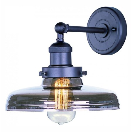 Maxim One Light Bronze Mirror Smoke Glass Wall Light 25067MSKBZ/BUI